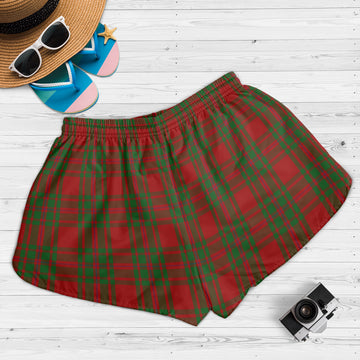 MacIntosh Red Tartan Womens Shorts with Family Crest