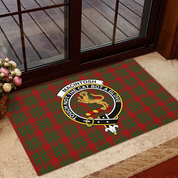 MacIntosh Red Tartan Door Mat with Family Crest