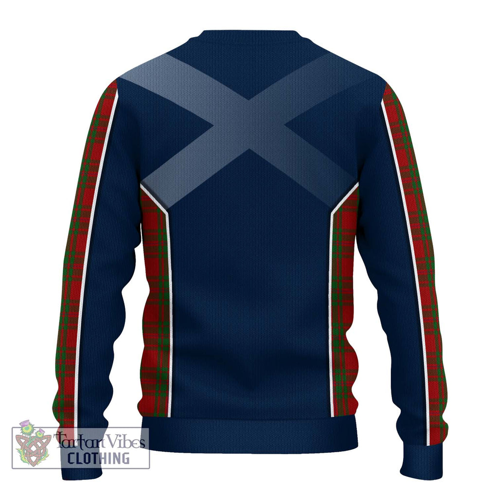 MacIntosh Red Tartan Knitted Sweater with Family Crest and Lion Rampant Vibes Sport Style - Tartan Vibes Clothing