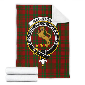 MacIntosh Red Tartan Blanket with Family Crest