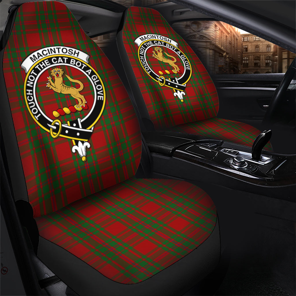 MacIntosh Red Tartan Car Seat Cover with Family Crest - Tartanvibesclothing