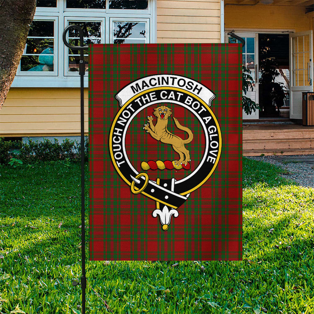 MacIntosh Red Tartan Flag with Family Crest - Tartan Vibes Clothing