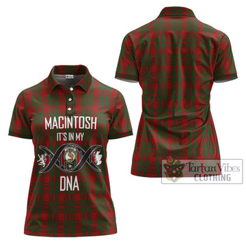 MacIntosh Red Tartan Women's Polo Shirt with Family Crest DNA In Me Style