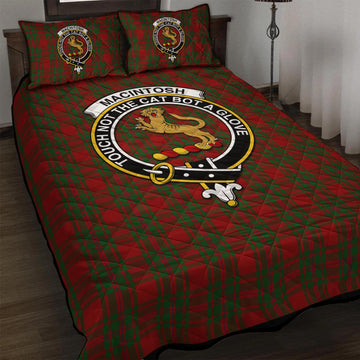 MacIntosh Red Tartan Quilt Bed Set with Family Crest