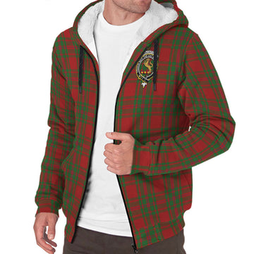 MacIntosh Red Tartan Sherpa Hoodie with Family Crest