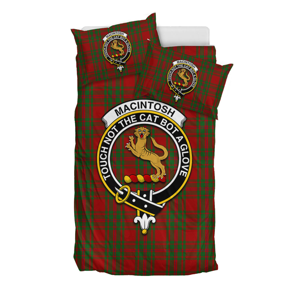 MacIntosh Red Tartan Bedding Set with Family Crest - Tartan Vibes Clothing