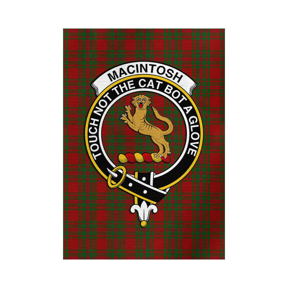 MacIntosh Red Tartan Flag with Family Crest - Tartan Vibes Clothing