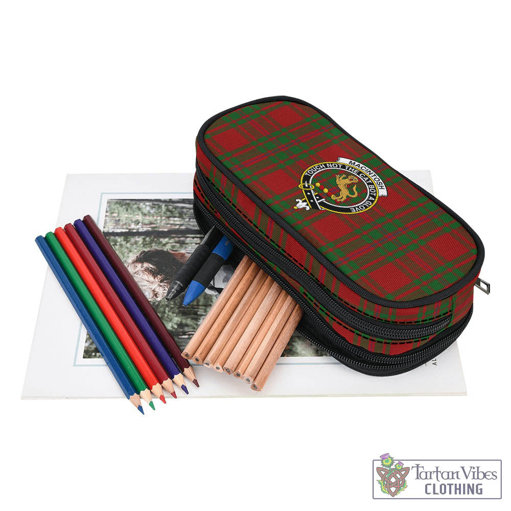 Tartan Vibes Clothing MacIntosh Red Tartan Pen and Pencil Case with Family Crest