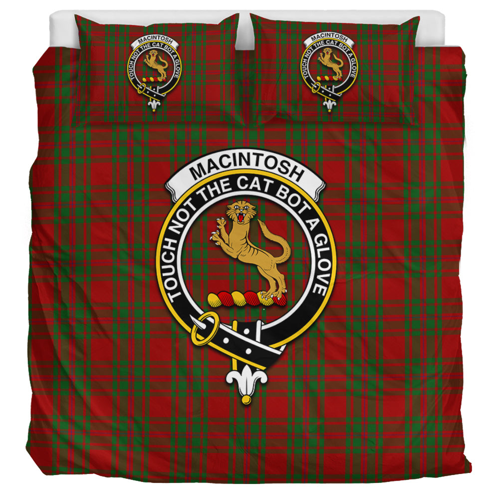 MacIntosh Red Tartan Bedding Set with Family Crest UK Bedding Set UK Super King 104*94 inch - Tartan Vibes Clothing