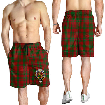 MacIntosh Red Tartan Mens Shorts with Family Crest