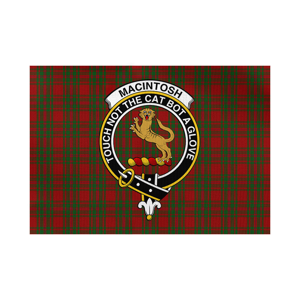 MacIntosh Red Tartan Flag with Family Crest - Tartan Vibes Clothing