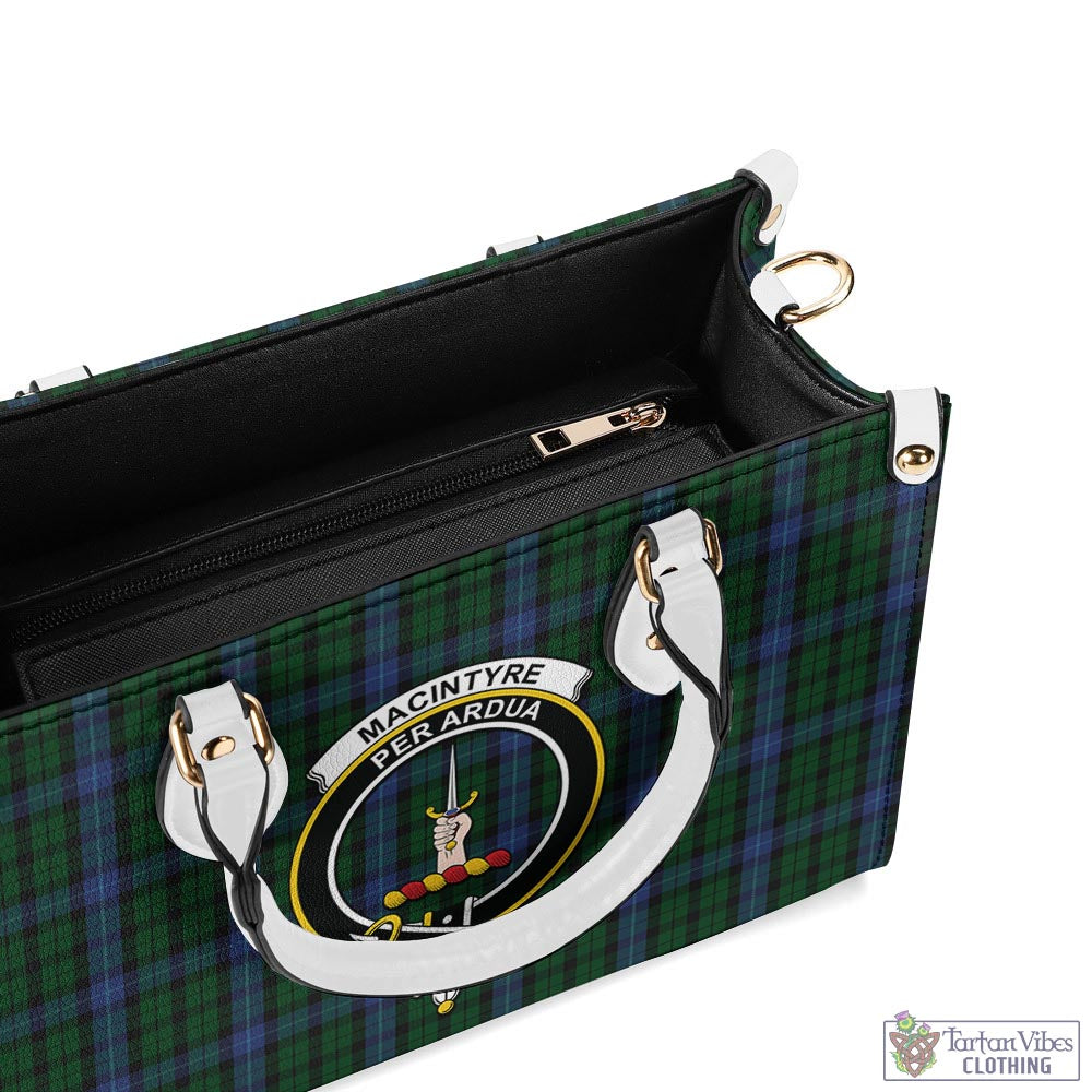 Tartan Vibes Clothing MacIntyre Tartan Luxury Leather Handbags with Family Crest