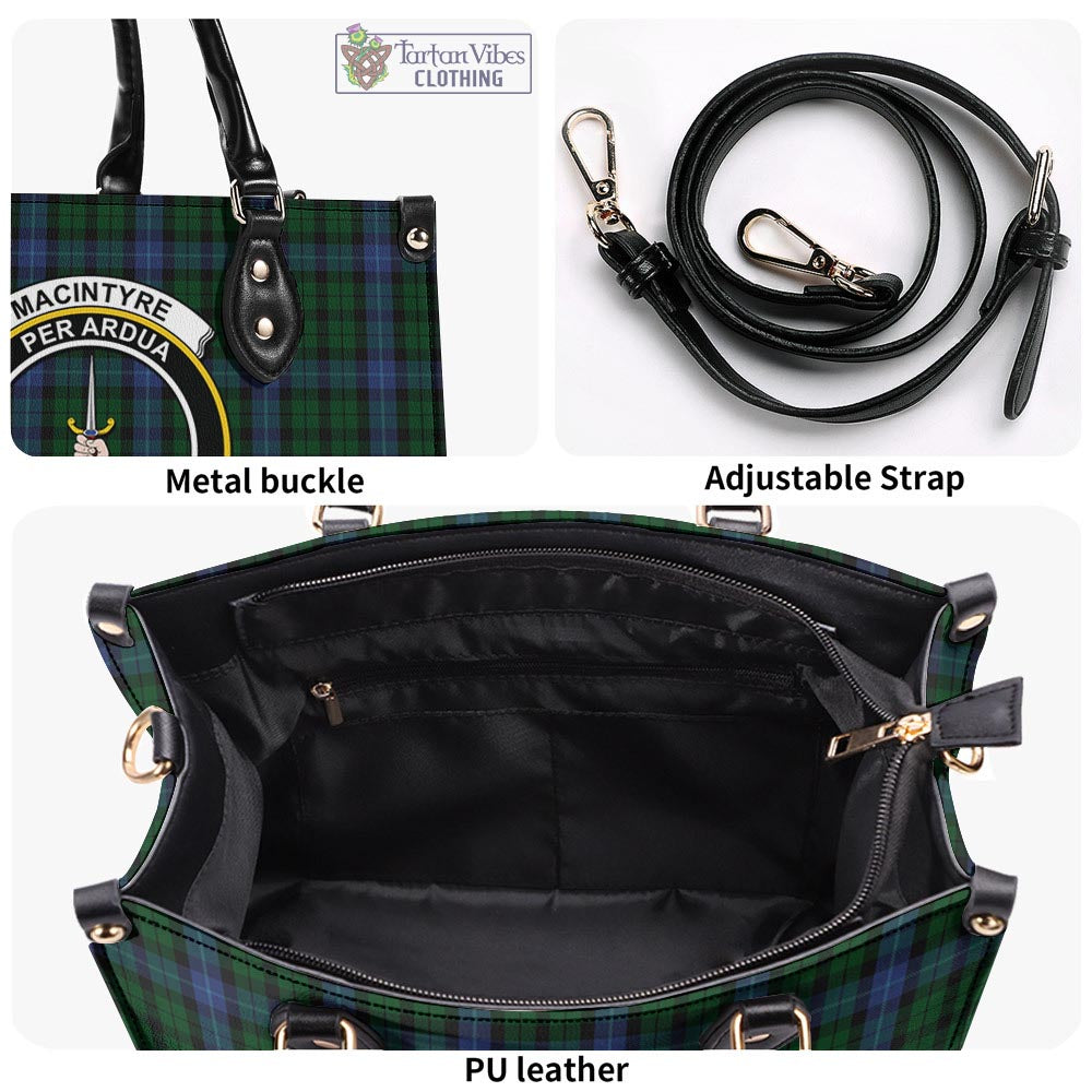 Tartan Vibes Clothing MacIntyre Tartan Luxury Leather Handbags with Family Crest