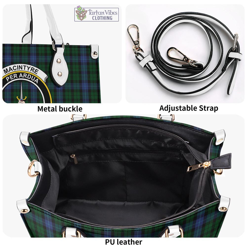 Tartan Vibes Clothing MacIntyre Tartan Luxury Leather Handbags with Family Crest