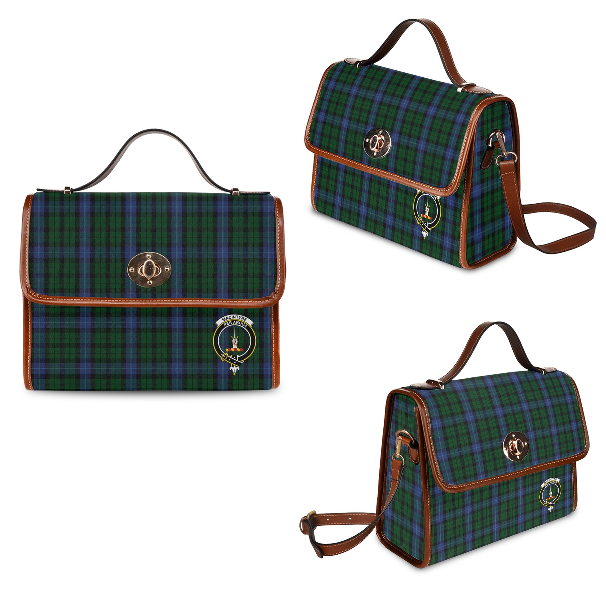 macintyre-tartan-leather-strap-waterproof-canvas-bag-with-family-crest