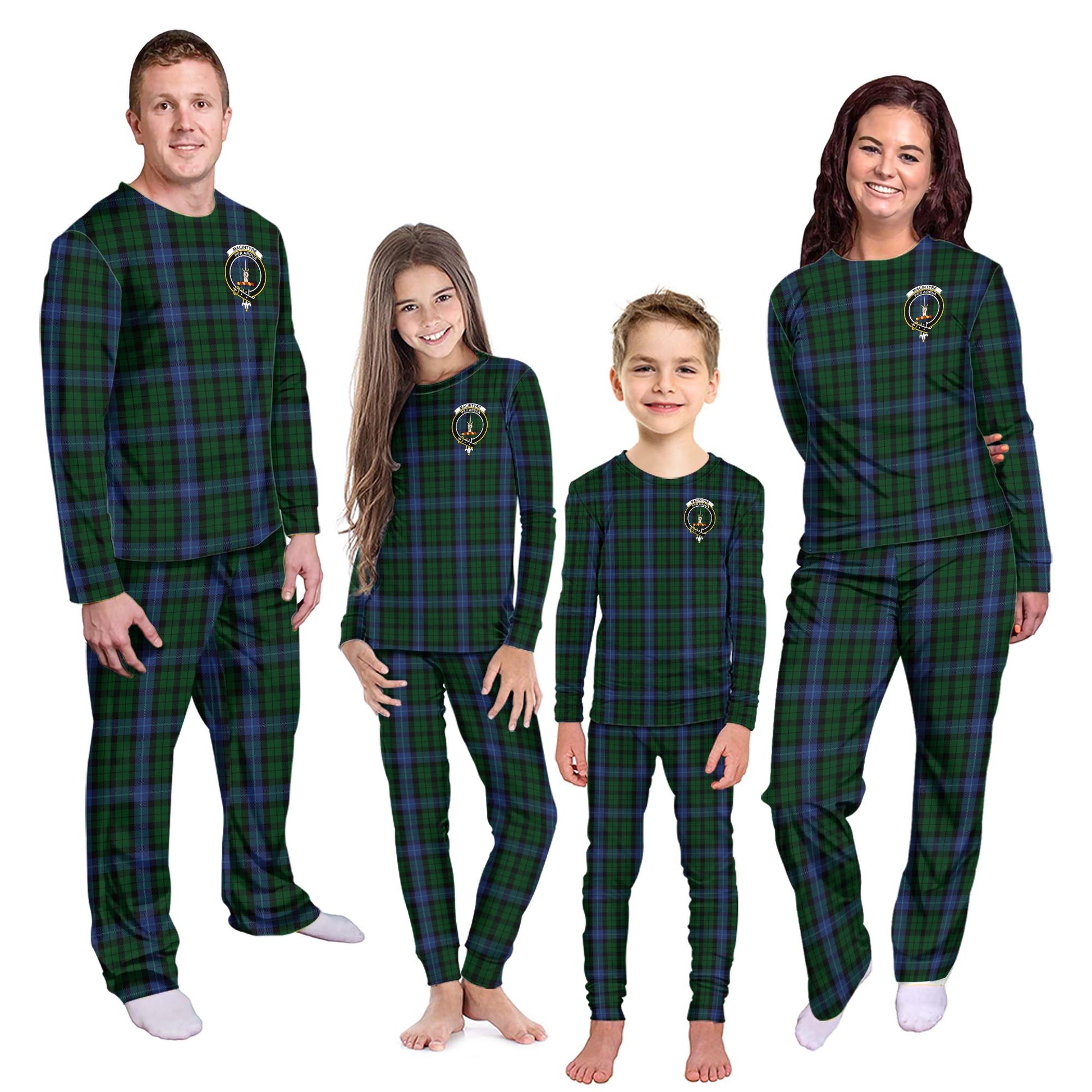 MacIntyre Tartan Pajamas Family Set with Family Crest - Tartanvibesclothing