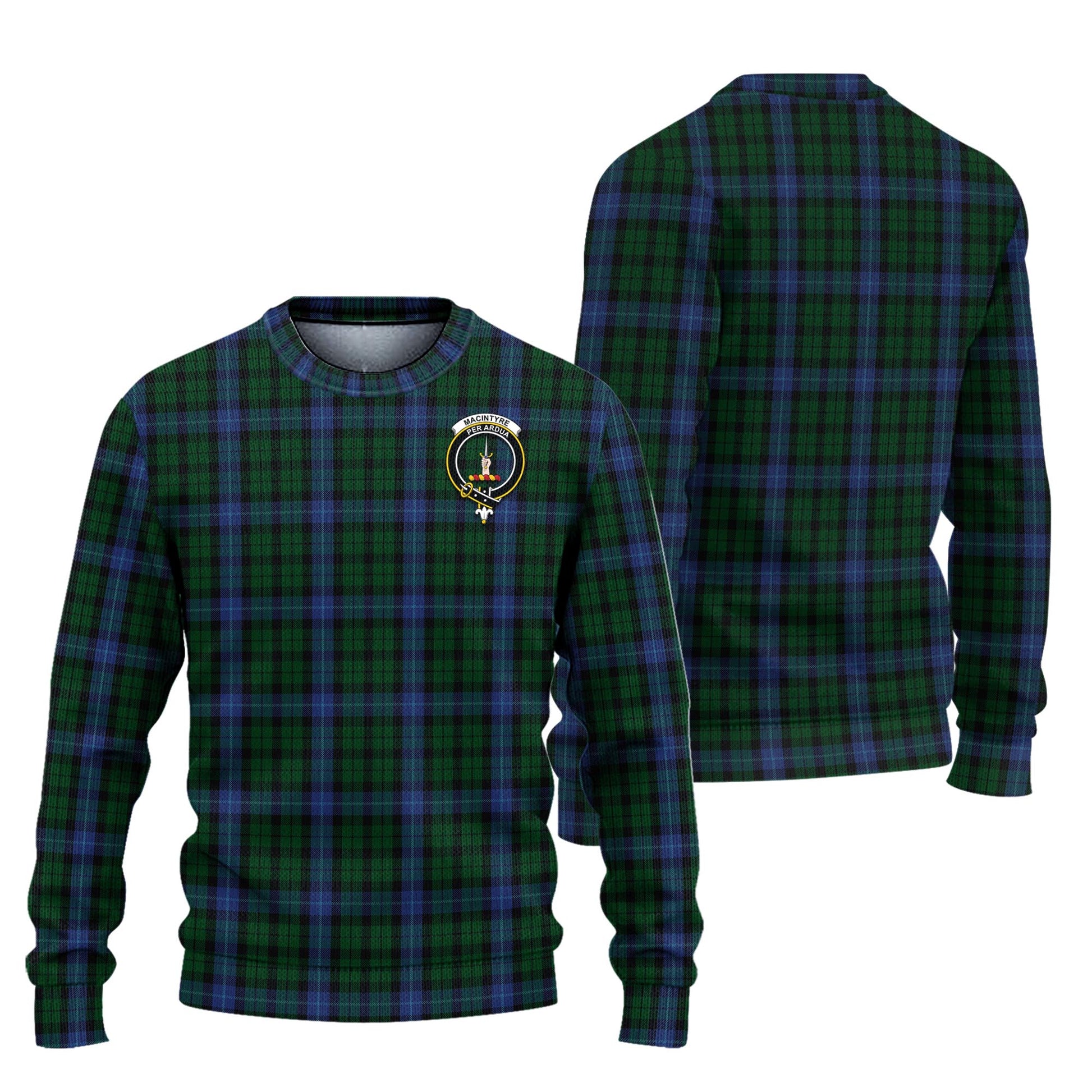 MacIntyre Tartan Knitted Sweater with Family Crest Unisex - Tartanvibesclothing