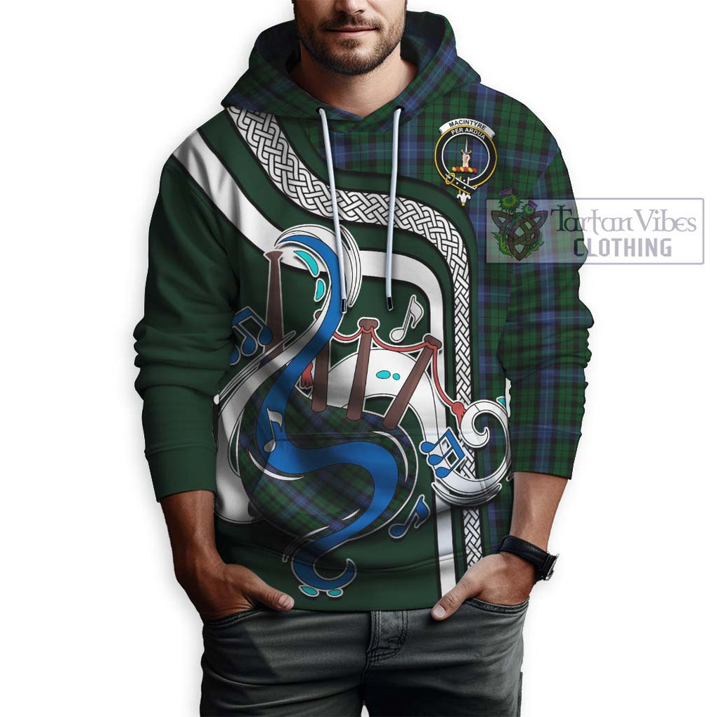 MacIntyre (McIntyre) Tartan Hoodie with Epic Bagpipe Style Zip Hoodie - Tartanvibesclothing Shop