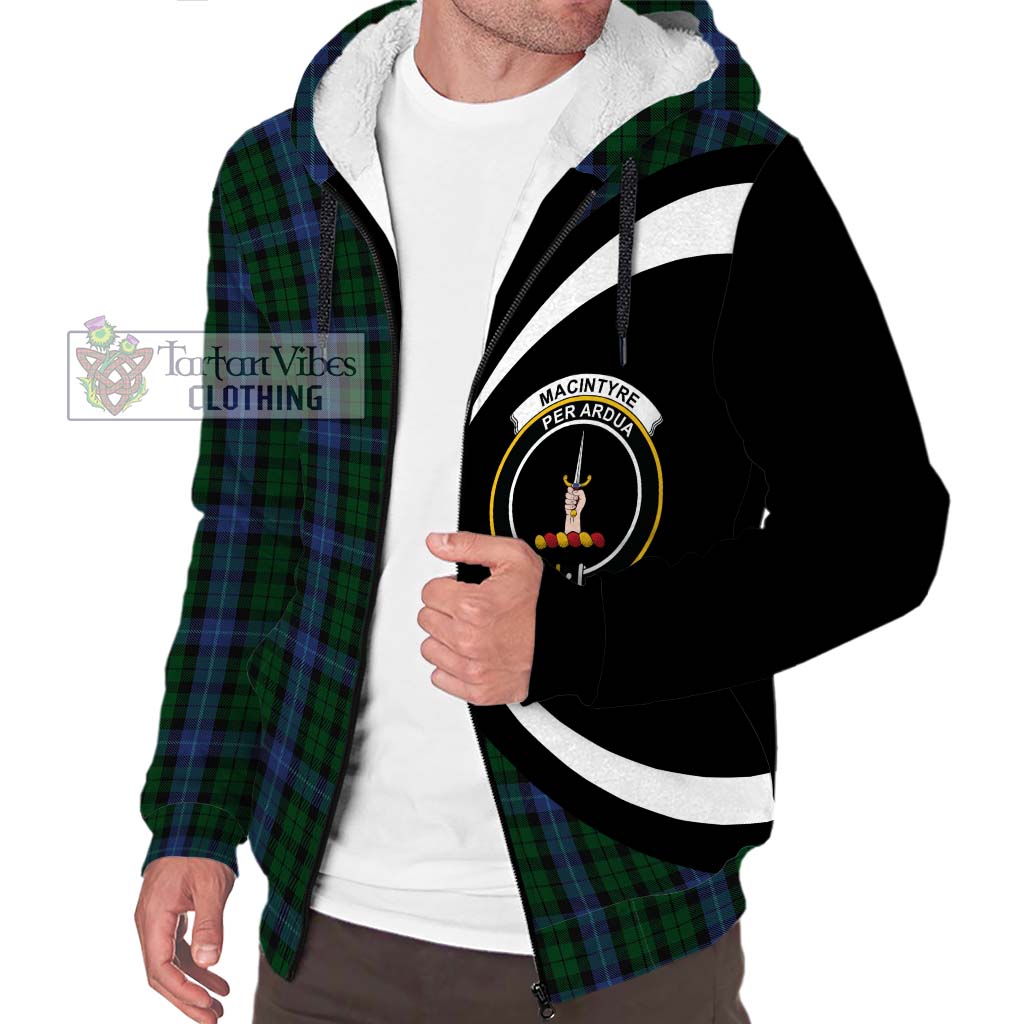 MacIntyre (McIntyre) Tartan Sherpa Hoodie with Family Crest Circle Style Unisex S - Tartan Vibes Clothing