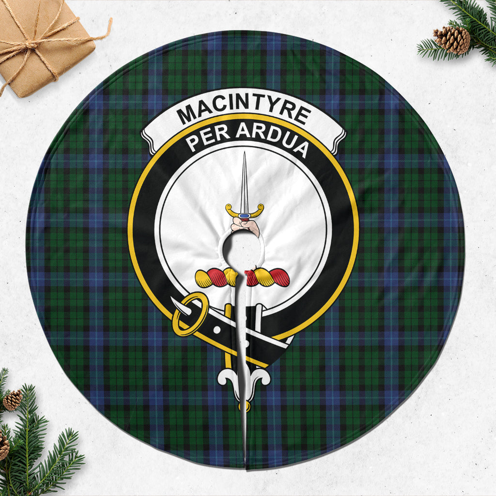 MacIntyre Tartan Christmas Tree Skirt with Family Crest - Tartanvibesclothing