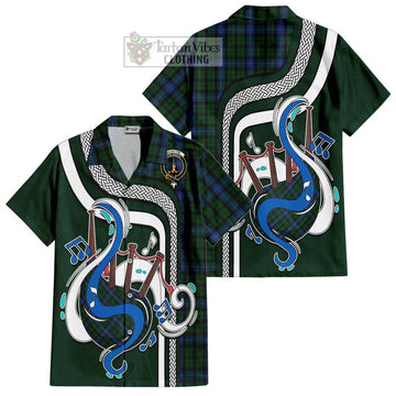 MacIntyre (McIntyre) Tartan Short Sleeve Button Shirt with Epic Bagpipe Style