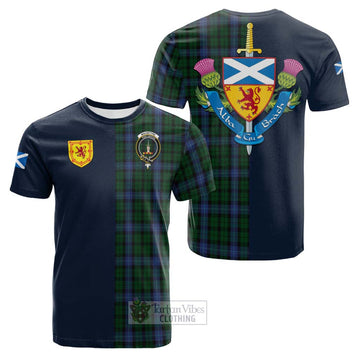 MacIntyre (McIntyre) Tartan Cotton T-shirt Alba with Scottish Lion Royal Arm Half Style