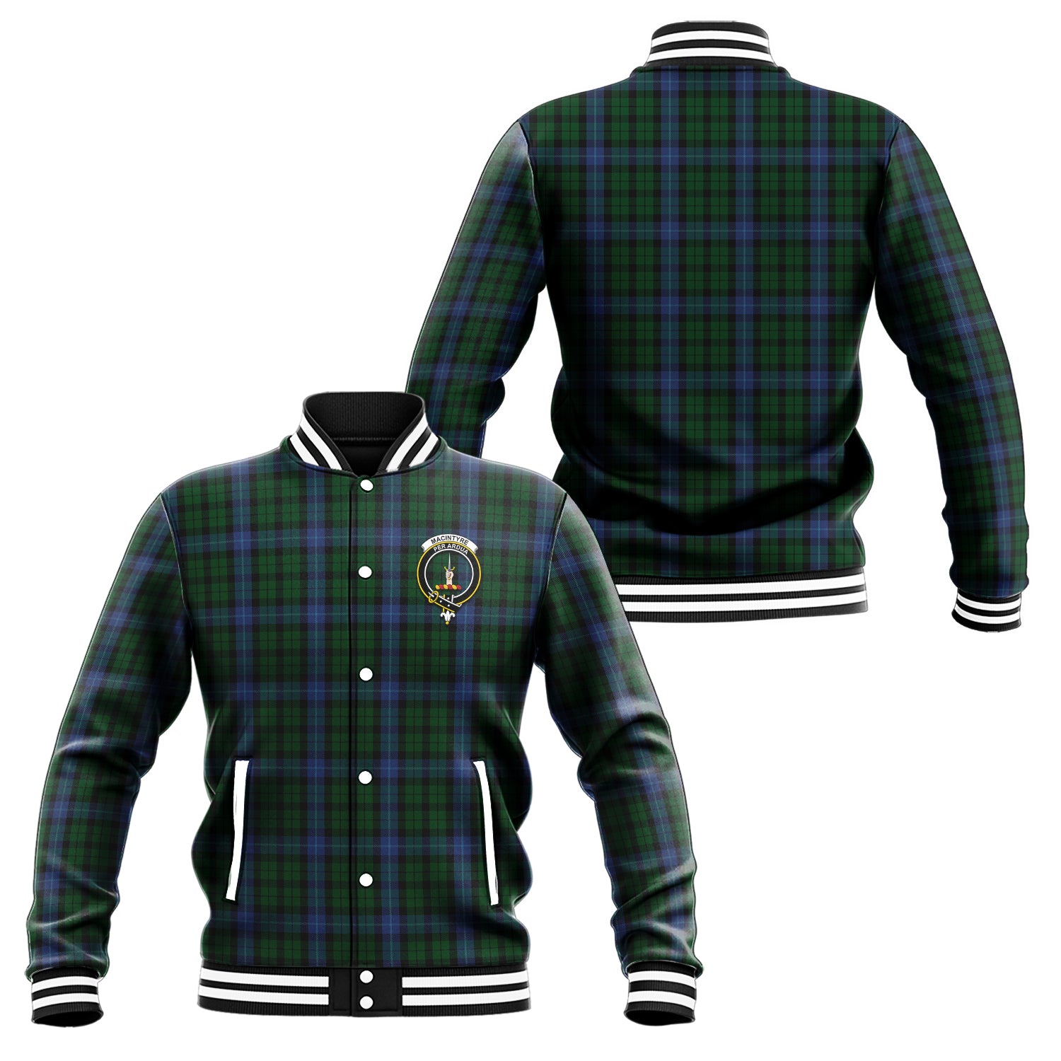 MacIntyre (McIntyre) Tartan Baseball Jacket with Family Crest Unisex - Tartan Vibes Clothing