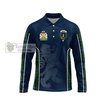 MacIntyre (McIntyre) Tartan Long Sleeve Polo Shirt with Family Crest and Lion Rampant Vibes Sport Style