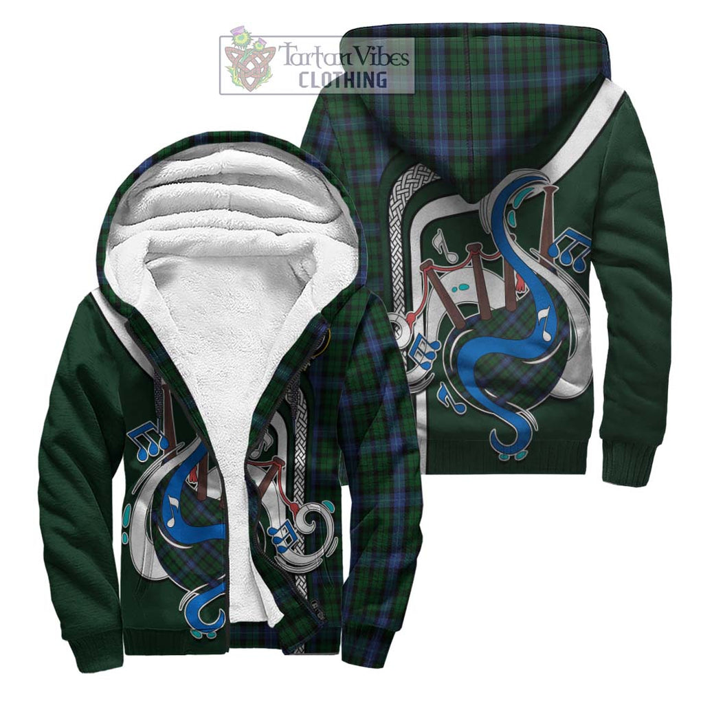 MacIntyre (McIntyre) Tartan Sherpa Hoodie with Epic Bagpipe Style Unisex S - Tartanvibesclothing Shop