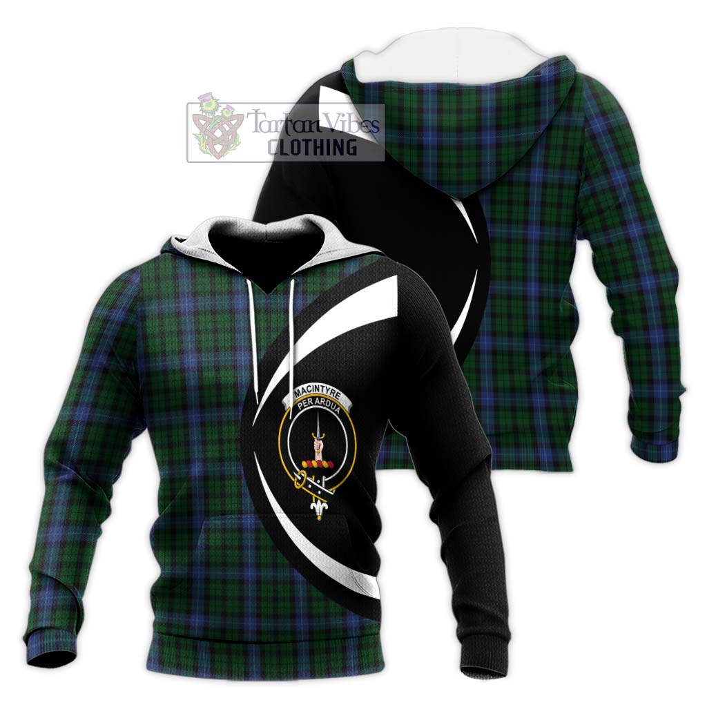 MacIntyre (McIntyre) Tartan Knitted Hoodie with Family Crest Circle Style Unisex Knitted Pullover Hoodie - Tartan Vibes Clothing