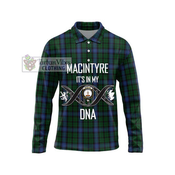 MacIntyre (McIntyre) Tartan Long Sleeve Polo Shirt with Family Crest DNA In Me Style