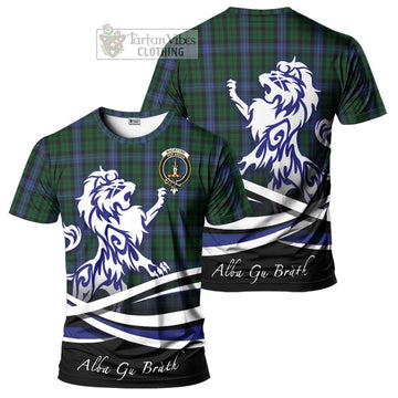 MacIntyre (McIntyre) Tartan Cotton T-shirt with Alba Gu Brath Regal Lion Emblem