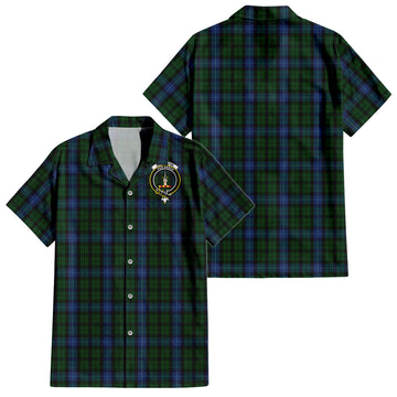 MacIntyre (McIntyre) Tartan Short Sleeve Button Down Shirt with Family Crest