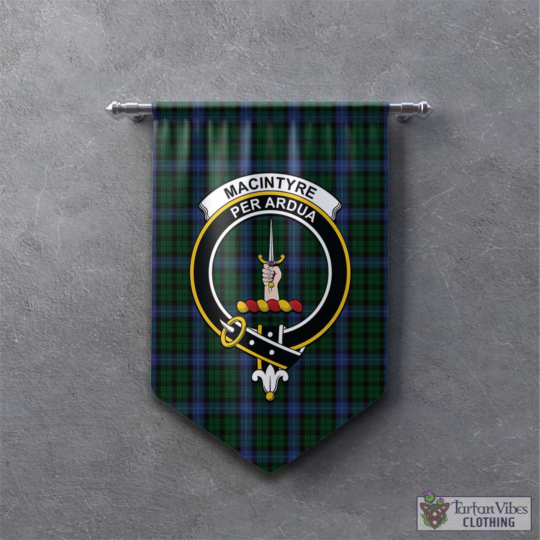 Tartan Vibes Clothing MacIntyre Tartan Gonfalon, Tartan Banner with Family Crest