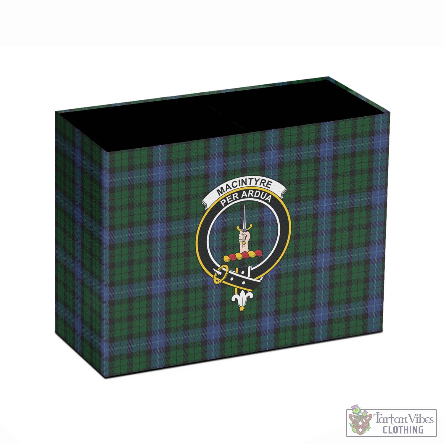 Tartan Vibes Clothing MacIntyre Tartan Pen Holder with Family Crest