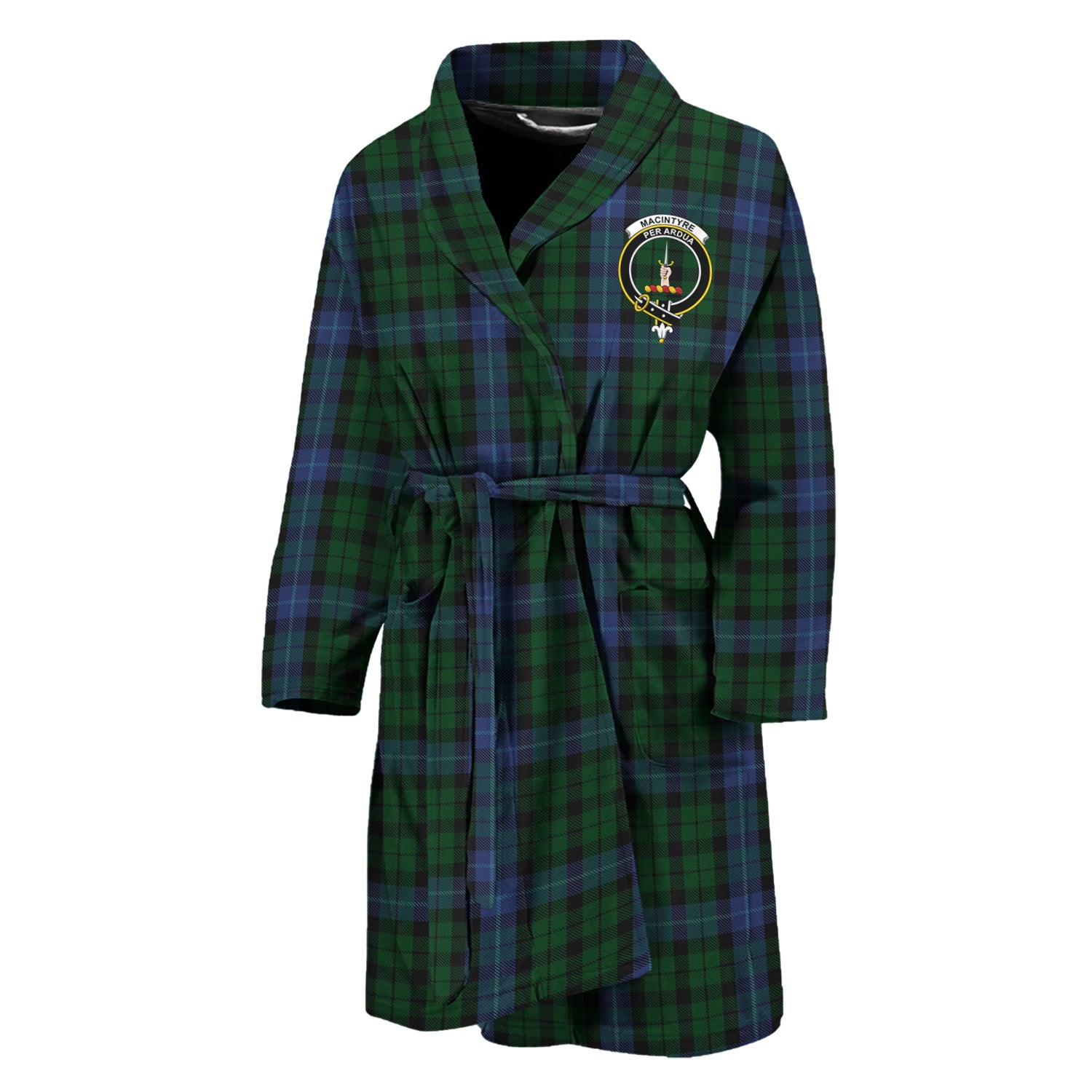 MacIntyre (McIntyre) Tartan Bathrobe with Family Crest Unisex M - Tartan Vibes Clothing