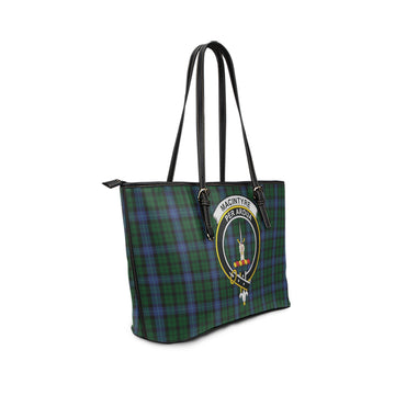 MacIntyre (McIntyre) Tartan Leather Tote Bag with Family Crest