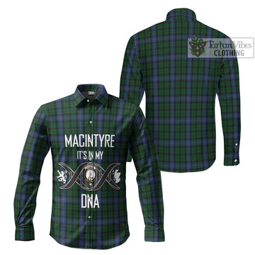 MacIntyre (McIntyre) Tartan Long Sleeve Button Shirt with Family Crest DNA In Me Style Men's Shirt - Tartan Vibes Clothing