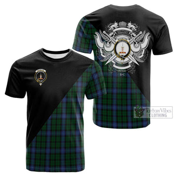 MacIntyre (McIntyre) Tartan Cotton T-shirt with Family Crest and Military Logo Style