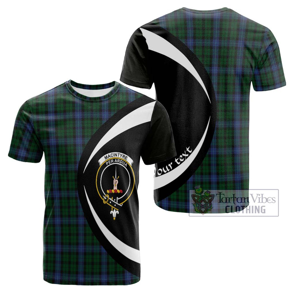 Tartan Vibes Clothing MacIntyre Tartan Cotton T-shirt with Family Crest Circle Style