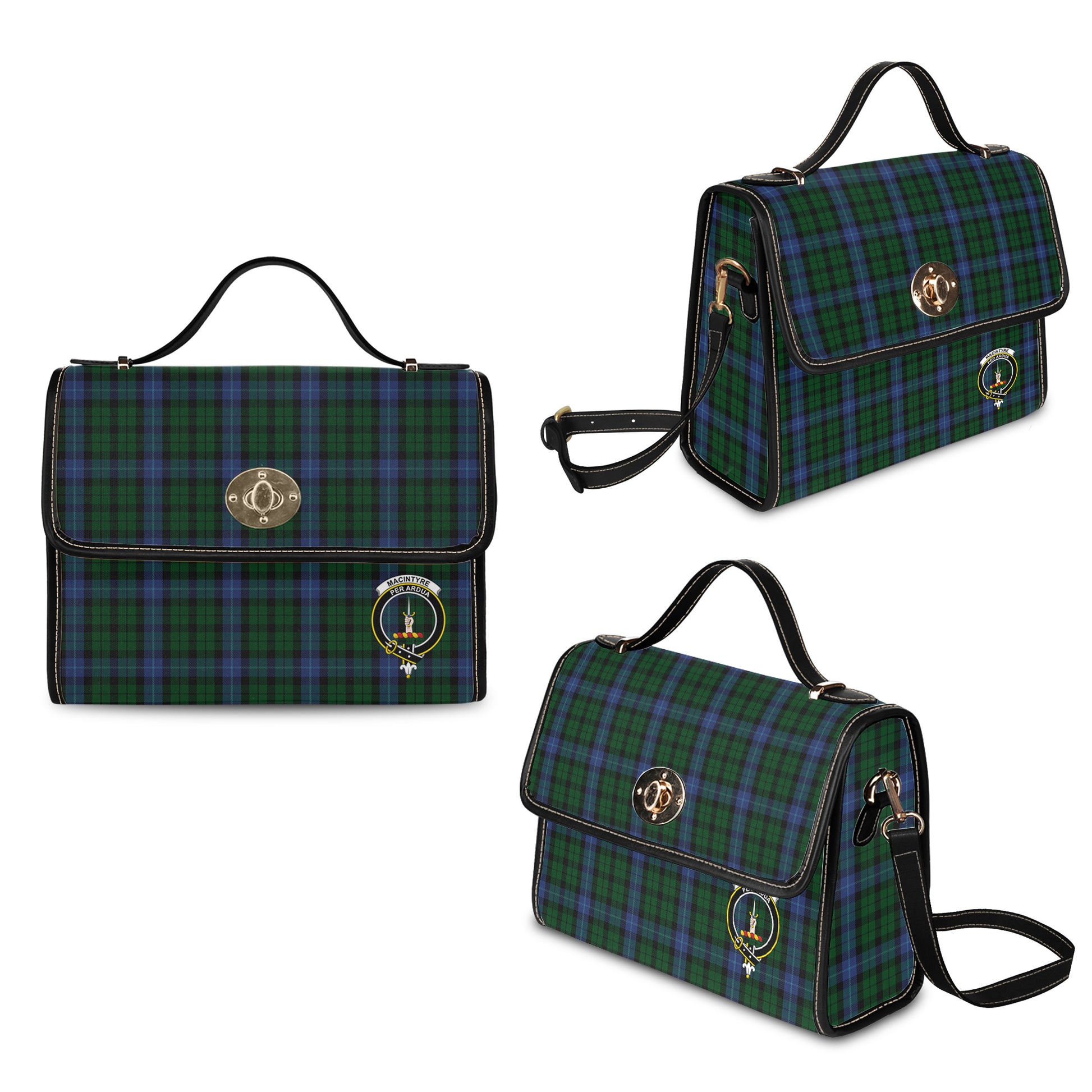 macintyre-tartan-leather-strap-waterproof-canvas-bag-with-family-crest