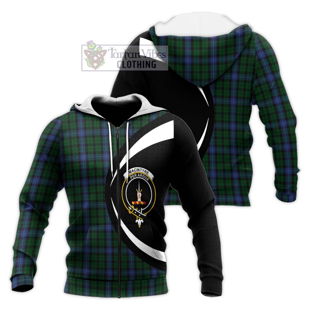 MacIntyre (McIntyre) Tartan Knitted Hoodie with Family Crest Circle Style Unisex Knitted Zip Hoodie - Tartan Vibes Clothing