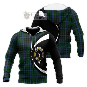 MacIntyre (McIntyre) Tartan Knitted Hoodie with Family Crest Circle Style