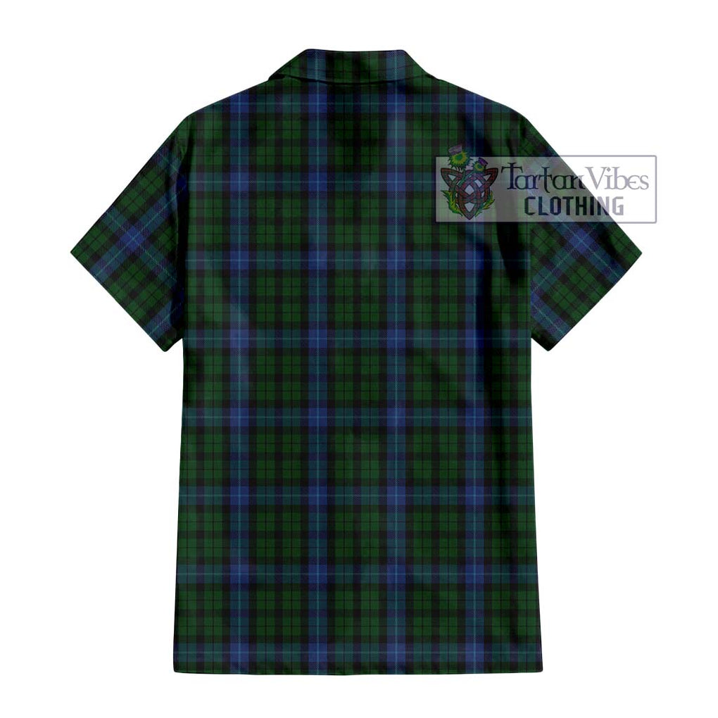 MacIntyre (McIntyre) Tartan Short Sleeve Button Shirt with Family Crest DNA In Me Style - Tartanvibesclothing Shop