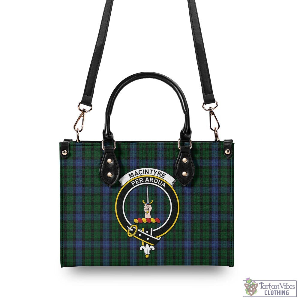 Tartan Vibes Clothing MacIntyre Tartan Luxury Leather Handbags with Family Crest