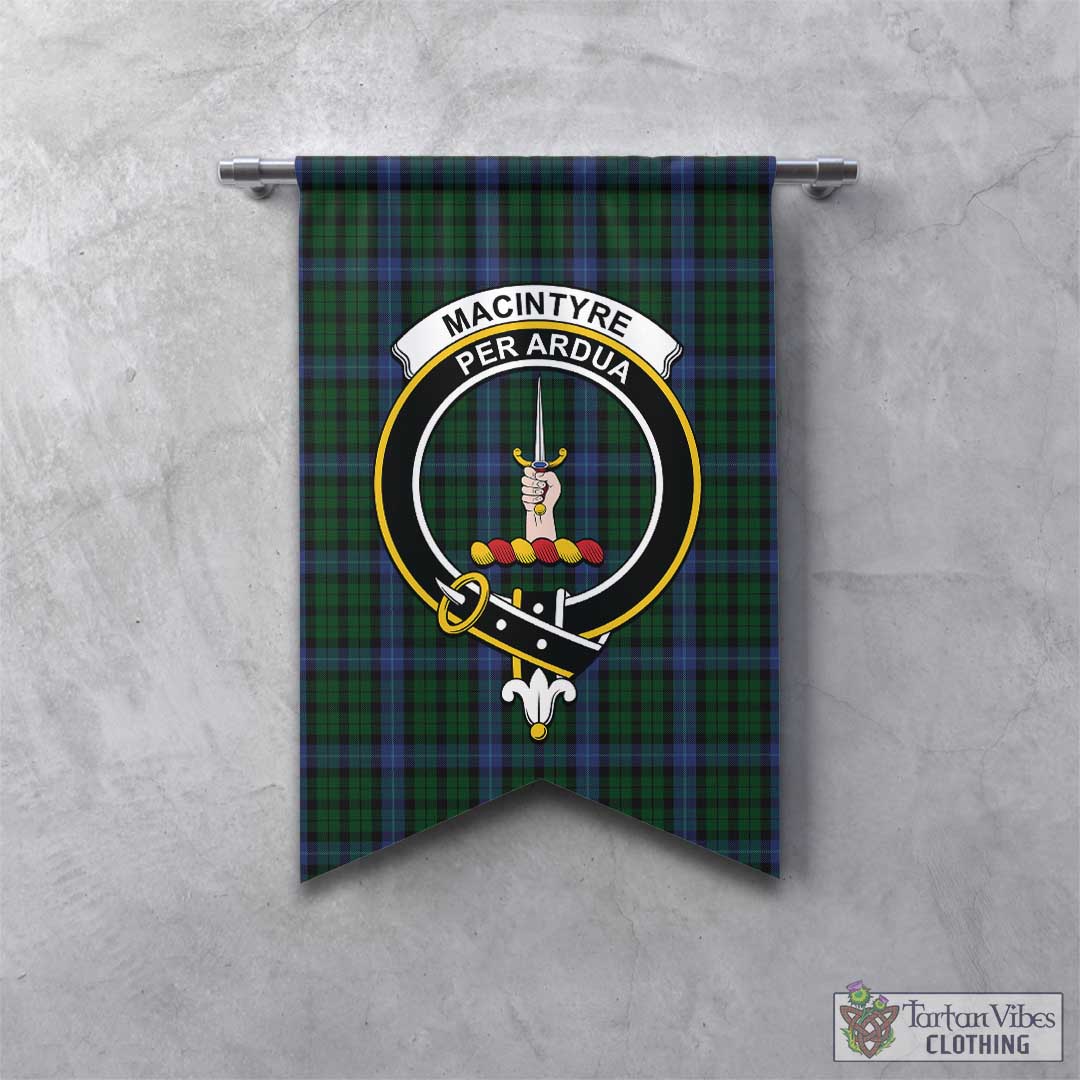 Tartan Vibes Clothing MacIntyre Tartan Gonfalon, Tartan Banner with Family Crest