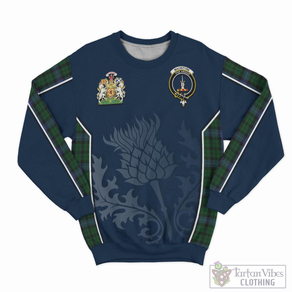 Tartan Vibes Clothing MacIntyre Tartan Sweatshirt with Family Crest and Scottish Thistle Vibes Sport Style