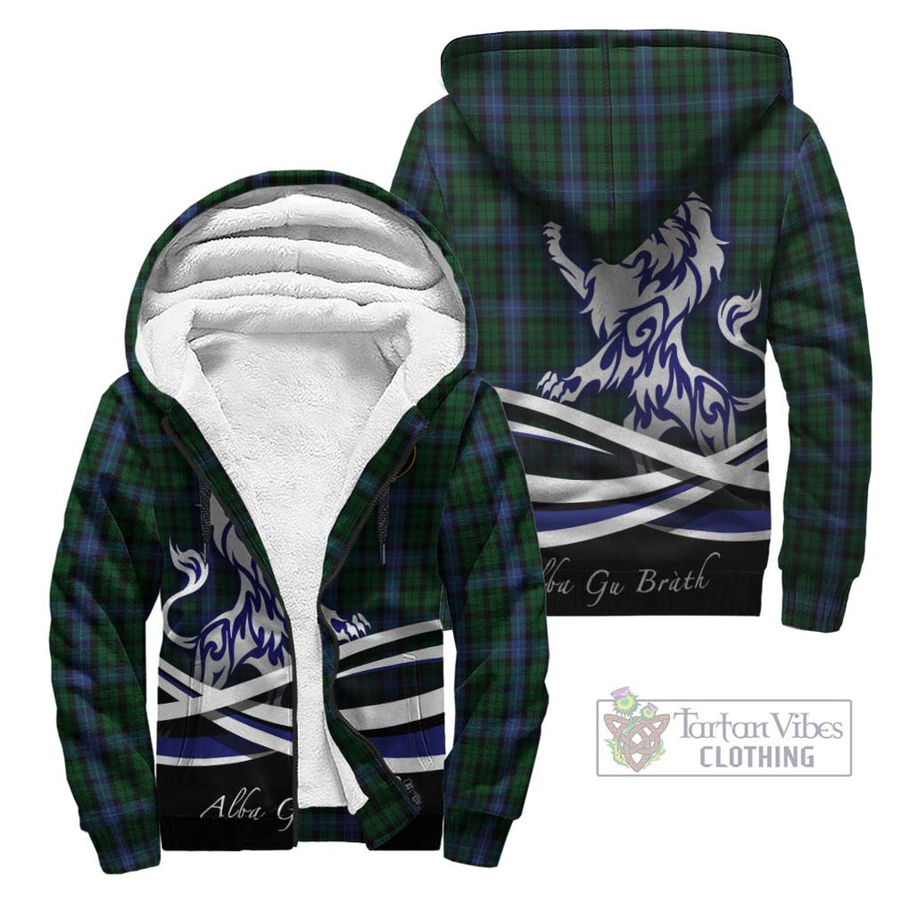 MacIntyre (McIntyre) Tartan Sherpa Hoodie with Alba Gu Brath Regal Lion Emblem Unisex - Tartanvibesclothing Shop