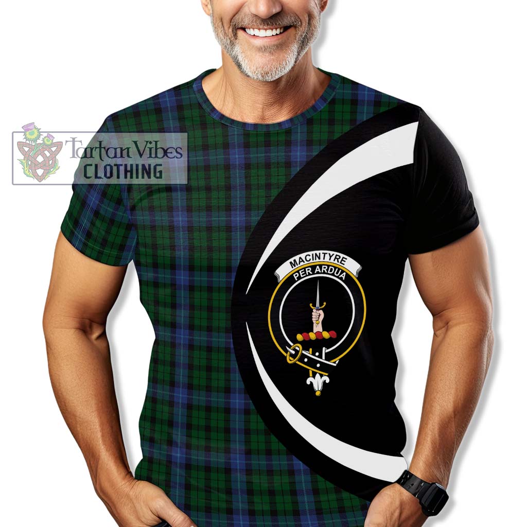 Tartan Vibes Clothing MacIntyre Tartan T-Shirt with Family Crest Circle Style