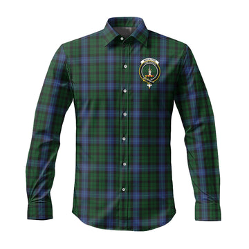 MacIntyre (McIntyre) Tartan Long Sleeve Button Up Shirt with Family Crest Men's Shirt - Tartan Vibes Clothing